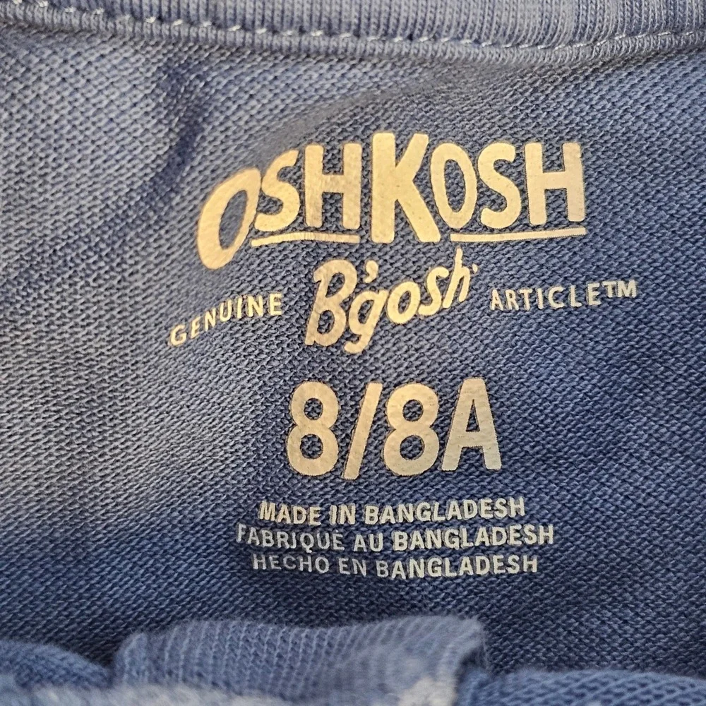 OshKosh‎ Bgosh Boys Blue Short Sleeve Pique Polo Shirt Size 8 8A School Uniform